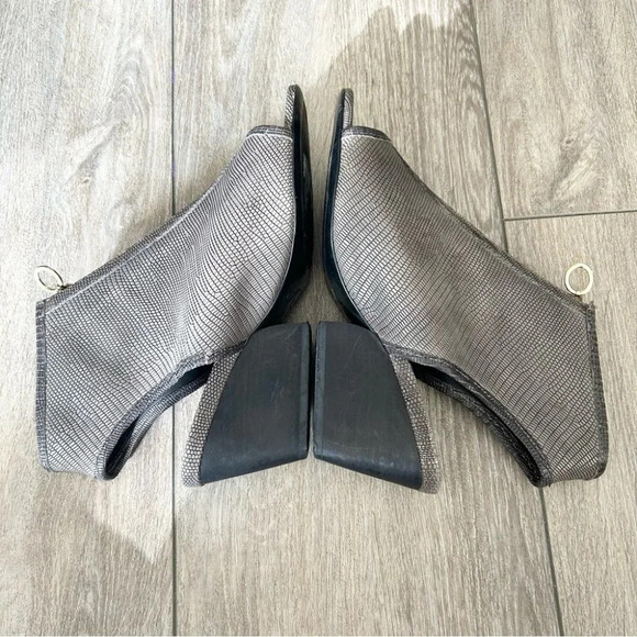 Diane Von Furstenberg Metallic Snakeskin Leather Upper Zipper Sandal Boots - Picture 7 of 16